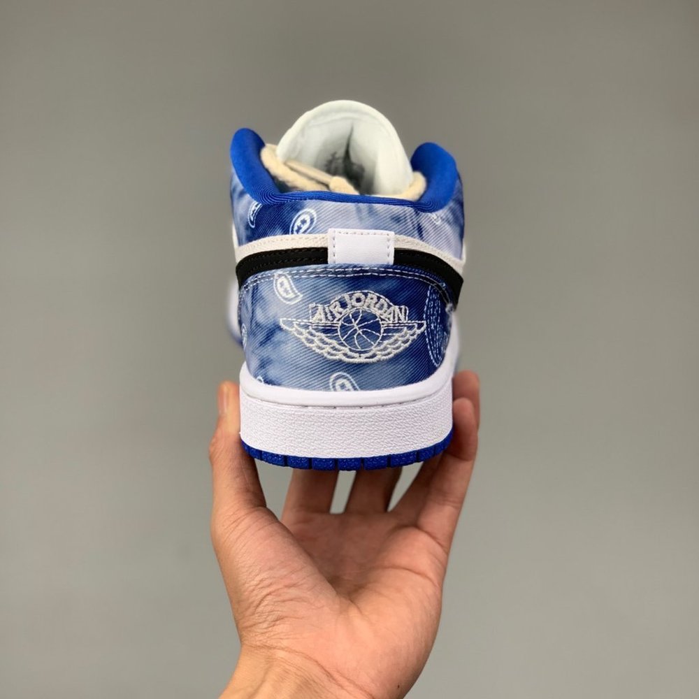 Air Jordan 1 blue and white porcelain black hook size: 10 - Picture 5 of 9